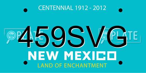 459SVG New Mexico License Plate