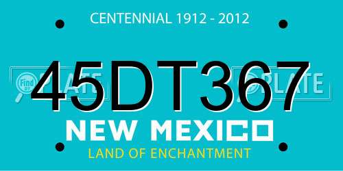 45DT367 New Mexico License Plate