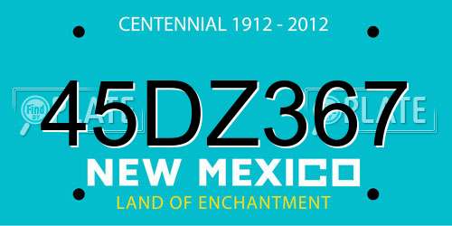 45DZ367 New Mexico License Plate