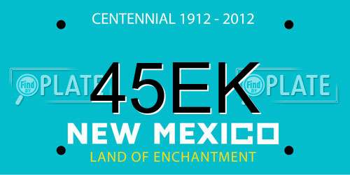 45EK New Mexico License Plate