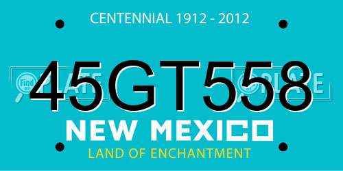 45GT558 New Mexico License Plate