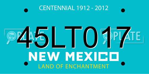 45LT017 New Mexico License Plate