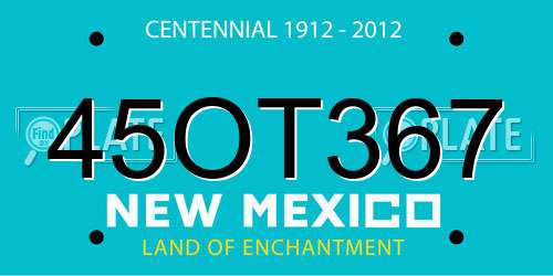 45OT367 New Mexico License Plate