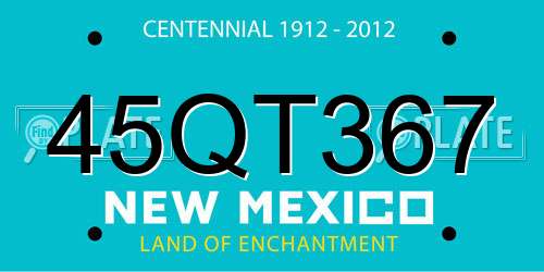45QT367 New Mexico License Plate