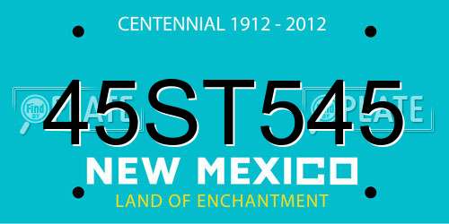 45ST545 New Mexico License Plate
