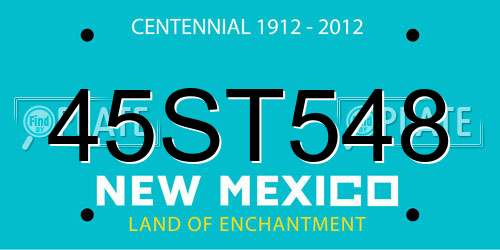 45ST548 New Mexico License Plate