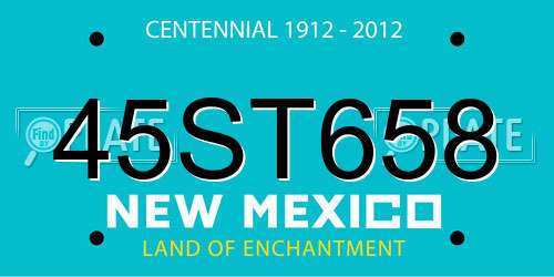 45ST658 New Mexico License Plate