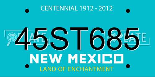 45ST685 New Mexico License Plate