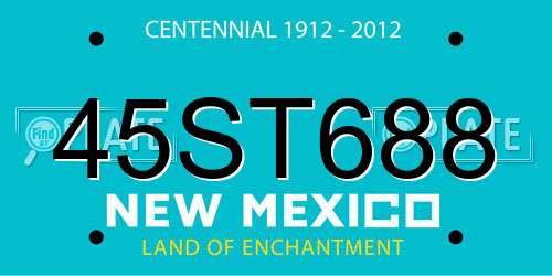 45ST688 New Mexico License Plate