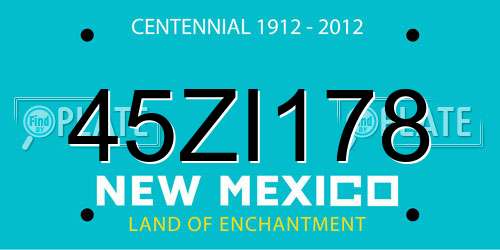 45ZI178 New Mexico License Plate