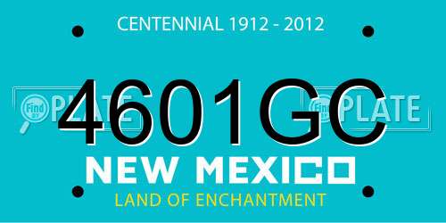 4601GC New Mexico License Plate