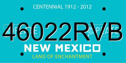 46022RVB New Mexico License Plate