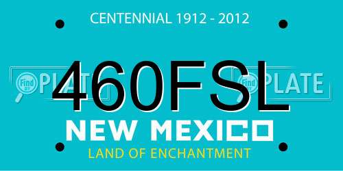 460FSL New Mexico License Plate