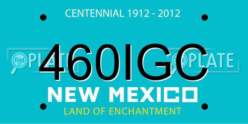 460IGC New Mexico License Plate