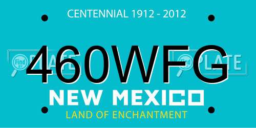 460WFG New Mexico License Plate
