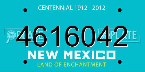 4616042 New Mexico License Plate