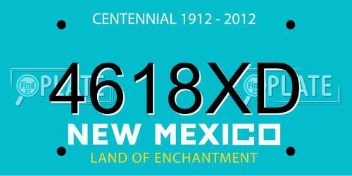 4618XD New Mexico License Plate