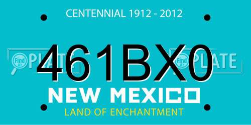 461BX0 New Mexico License Plate