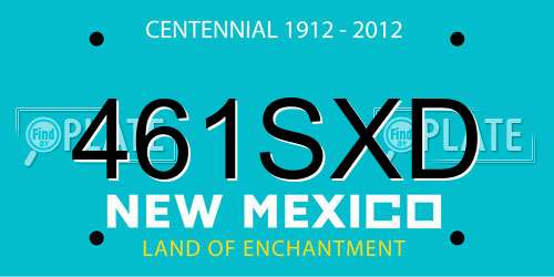 461SXD New Mexico License Plate