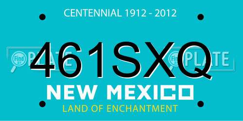 461SXQ New Mexico License Plate