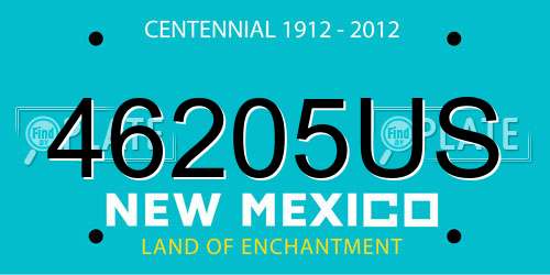46205US New Mexico License Plate