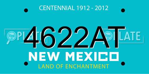4622AT New Mexico License Plate