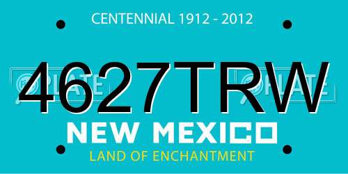 4627TRW New Mexico License Plate