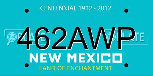 462AWP New Mexico License Plate