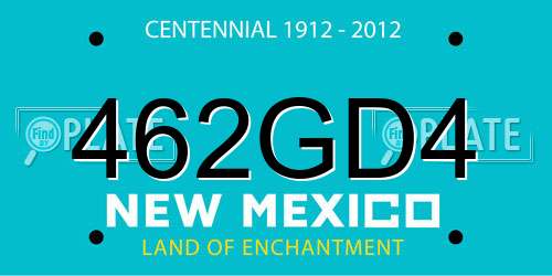 462GD4 New Mexico License Plate