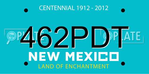 462PDT New Mexico License Plate
