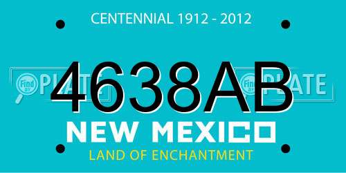4638AB New Mexico License Plate