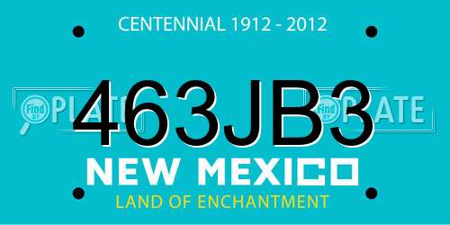 463JB3 New Mexico License Plate