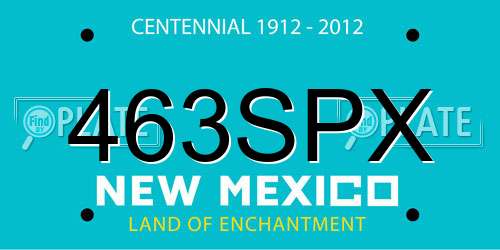 463SPX New Mexico License Plate