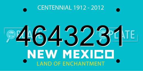 4643231 New Mexico License Plate