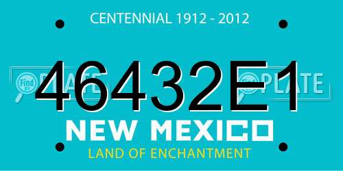 46432E1 New Mexico License Plate