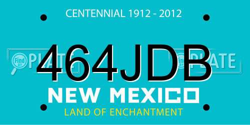 464JDB New Mexico License Plate