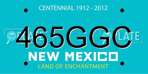 465GGC New Mexico License Plate