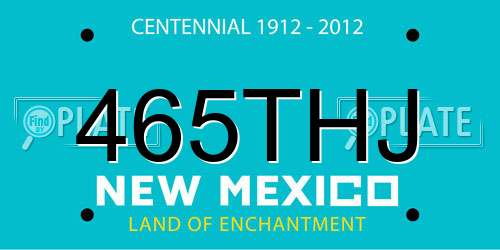 465THJ New Mexico License Plate