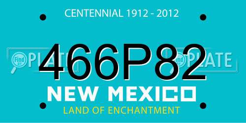 466P82 New Mexico License Plate