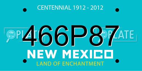 466P87 New Mexico License Plate