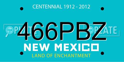 466PBZ New Mexico License Plate