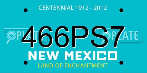 466PS7 New Mexico License Plate