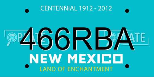 466RBA New Mexico License Plate