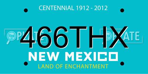 466THX New Mexico License Plate
