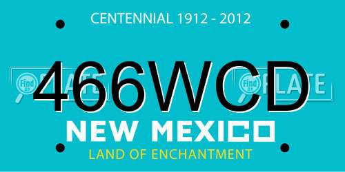466WCD New Mexico License Plate