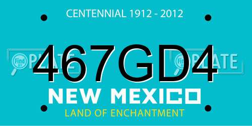 467GD4 New Mexico License Plate