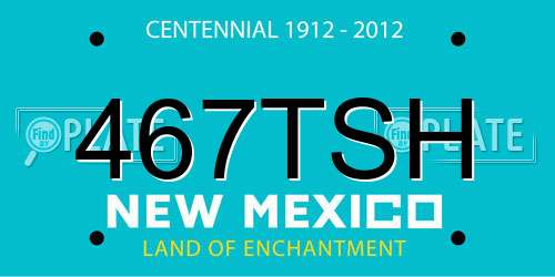 467TSH New Mexico License Plate