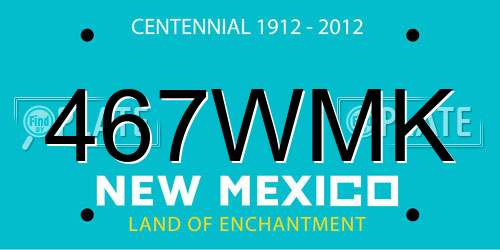 467WMK New Mexico License Plate