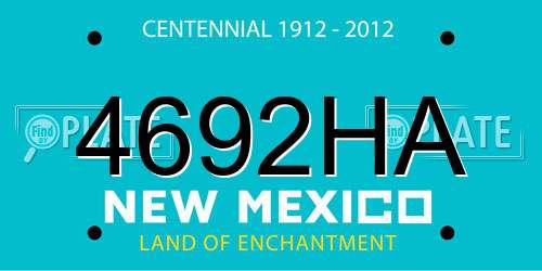 4692HA New Mexico License Plate