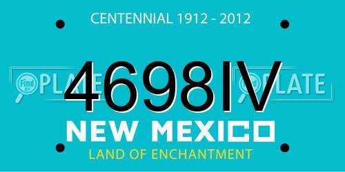 4698IV New Mexico License Plate